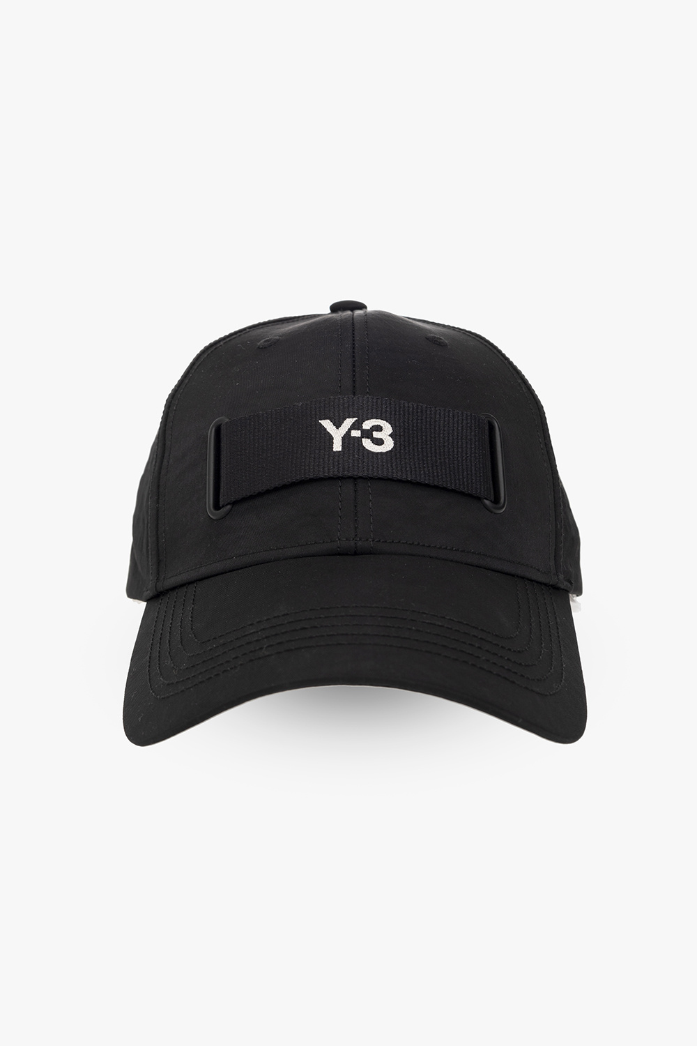 3 Yohji Yamamoto - logo embroidered beanie hat - 黑色logo棒球帽Y